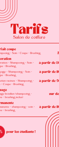 Planche tarifs Planche tarifs